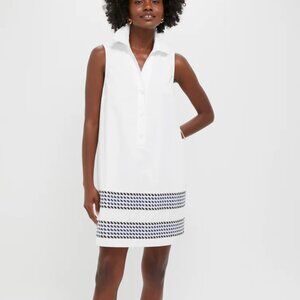 Tuckernuck White High Tide Embroidered Stripe Sleeveless Collier Dress